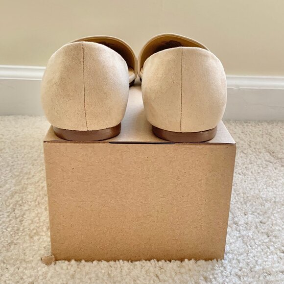 New J. Crew Factory Sueded Zoe D'Orsay Flats, Tan, Women's Size 8 - Picture 10 of 15